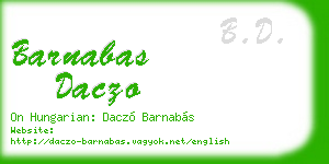 barnabas daczo business card
