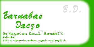 barnabas daczo business card